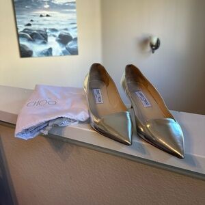 Jimmy Choo Metallic Gold Flats size 38